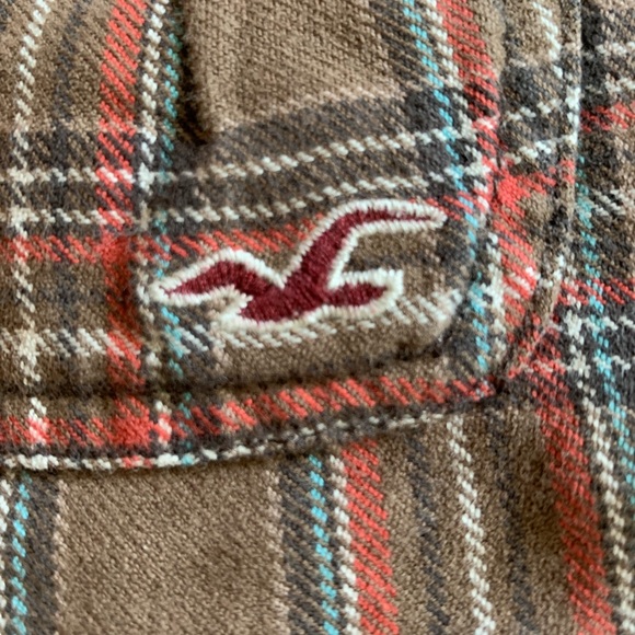 HOLLISTER WOVEN PLAD PLEATED BUTTON BACK SHORTS 0 - Picture 3 of 6